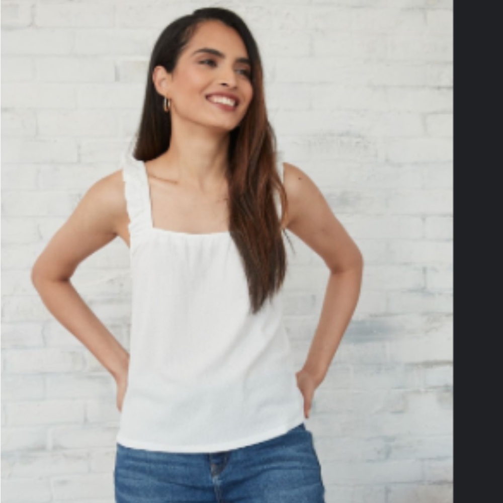 RW&CO. White Fitted Tank Top